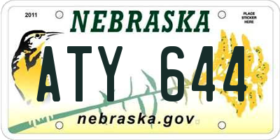 NE license plate ATY644