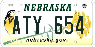 NE license plate ATY654
