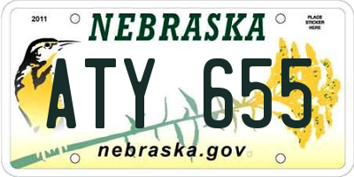 NE license plate ATY655