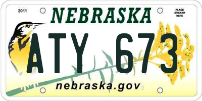 NE license plate ATY673