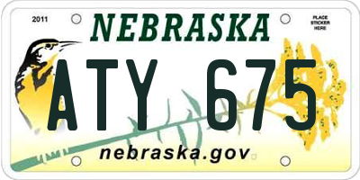 NE license plate ATY675