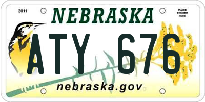 NE license plate ATY676