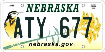 NE license plate ATY677