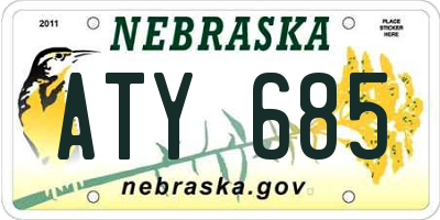 NE license plate ATY685
