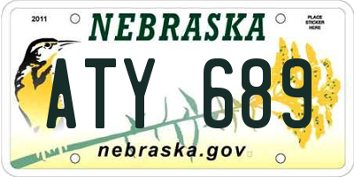 NE license plate ATY689