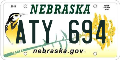 NE license plate ATY694