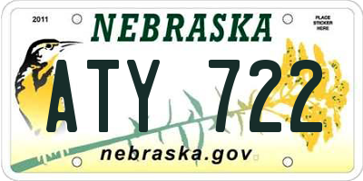 NE license plate ATY722