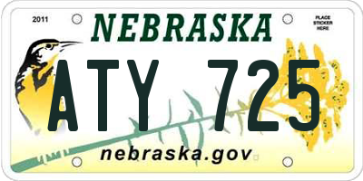 NE license plate ATY725