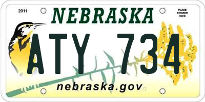 NE license plate ATY734