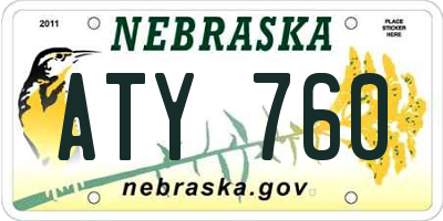 NE license plate ATY760