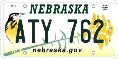 NE license plate ATY762