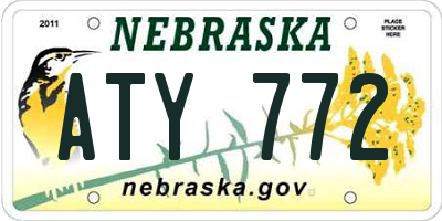 NE license plate ATY772