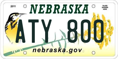 NE license plate ATY800