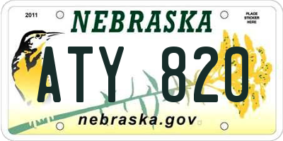 NE license plate ATY820