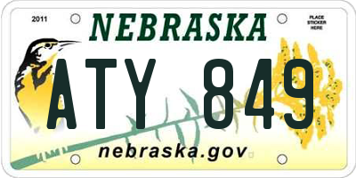 NE license plate ATY849