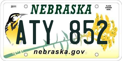 NE license plate ATY852
