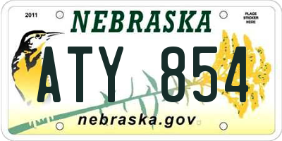 NE license plate ATY854