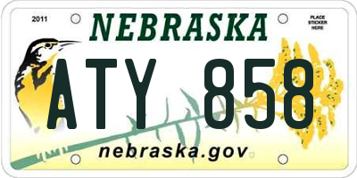 NE license plate ATY858