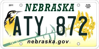 NE license plate ATY872