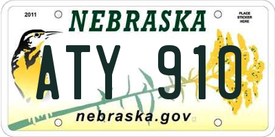 NE license plate ATY910