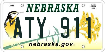 NE license plate ATY911