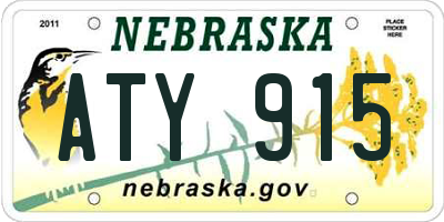 NE license plate ATY915