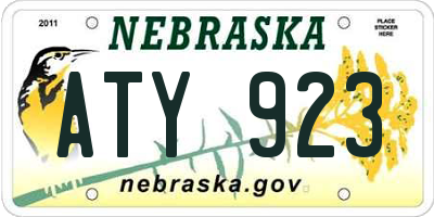 NE license plate ATY923