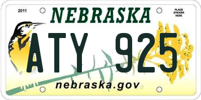 NE license plate ATY925