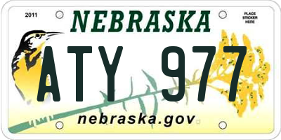 NE license plate ATY977