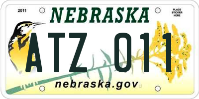 NE license plate ATZ011