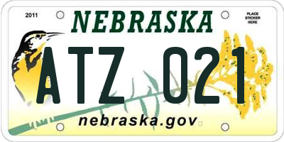 NE license plate ATZ021