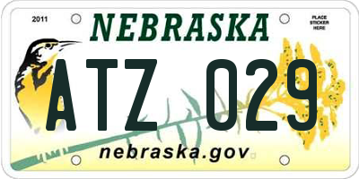 NE license plate ATZ029