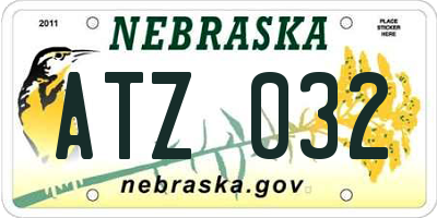 NE license plate ATZ032