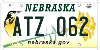 NE license plate ATZ062