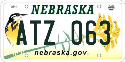 NE license plate ATZ063
