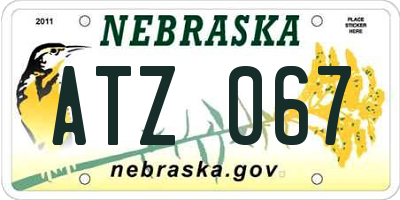 NE license plate ATZ067