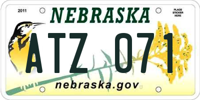 NE license plate ATZ071