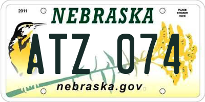 NE license plate ATZ074