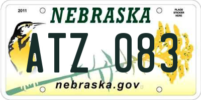NE license plate ATZ083