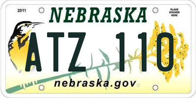 NE license plate ATZ110