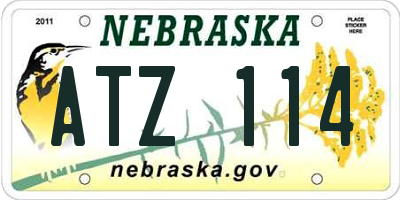 NE license plate ATZ114
