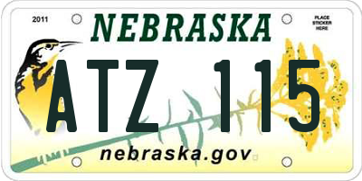 NE license plate ATZ115