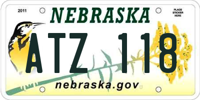 NE license plate ATZ118