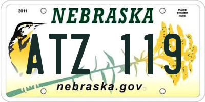 NE license plate ATZ119