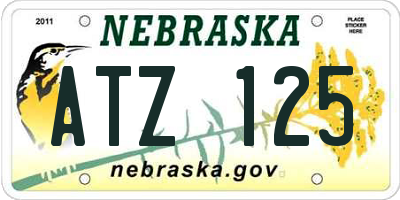 NE license plate ATZ125