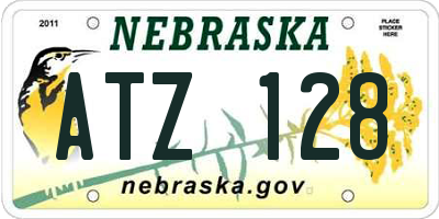 NE license plate ATZ128