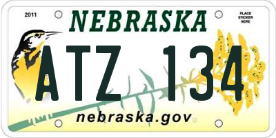 NE license plate ATZ134