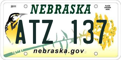 NE license plate ATZ137