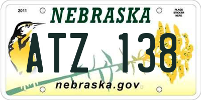 NE license plate ATZ138