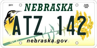 NE license plate ATZ142